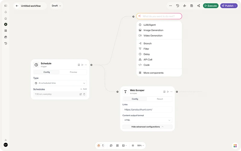 Diaflow Studio interface